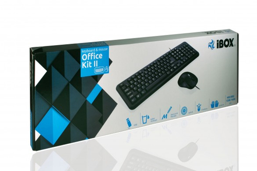 I-BOX OFFICE KIT II KEYB. AND OPT.USB MOUSE klaviatūra