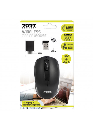 PORT DESIGNS Office Budget Retail Mouse 900508 Wireless, Black 3567049005085 Datora pele