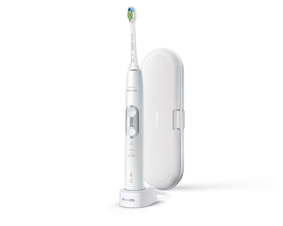 Philips ProtectiveClean 6100 Sonic elektriskā zobu birste, balta ar sudrabu HX6877/28 mutes higiēnai