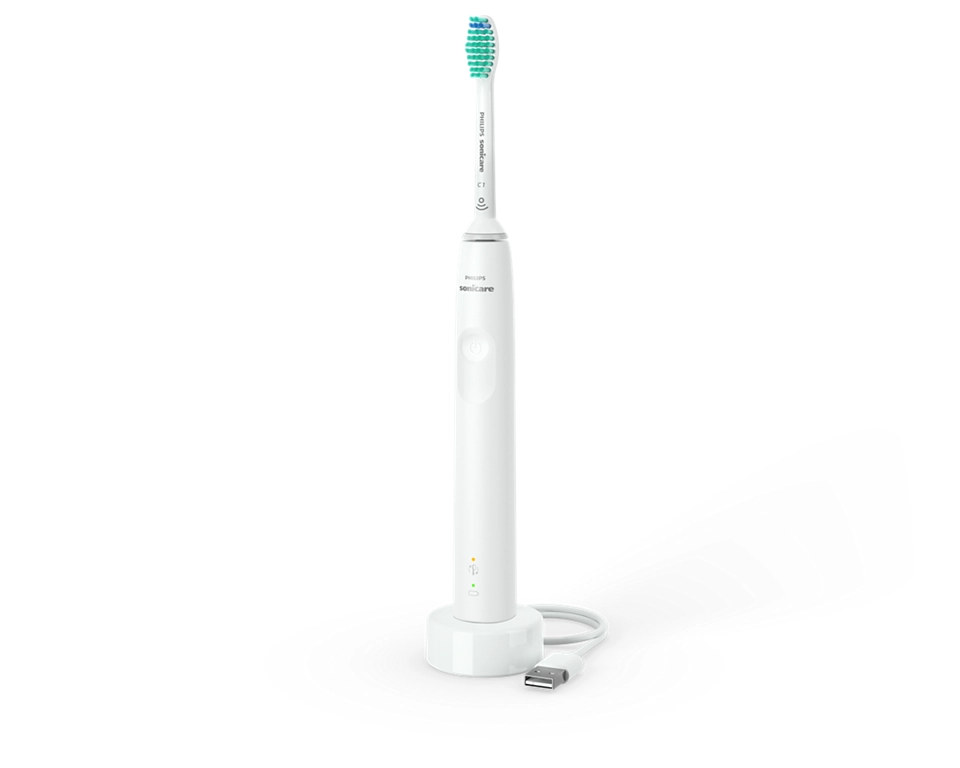 PHILIPS 3100 Sonic elektriskā zobu birste, balta HX3671/13 mutes higiēnai