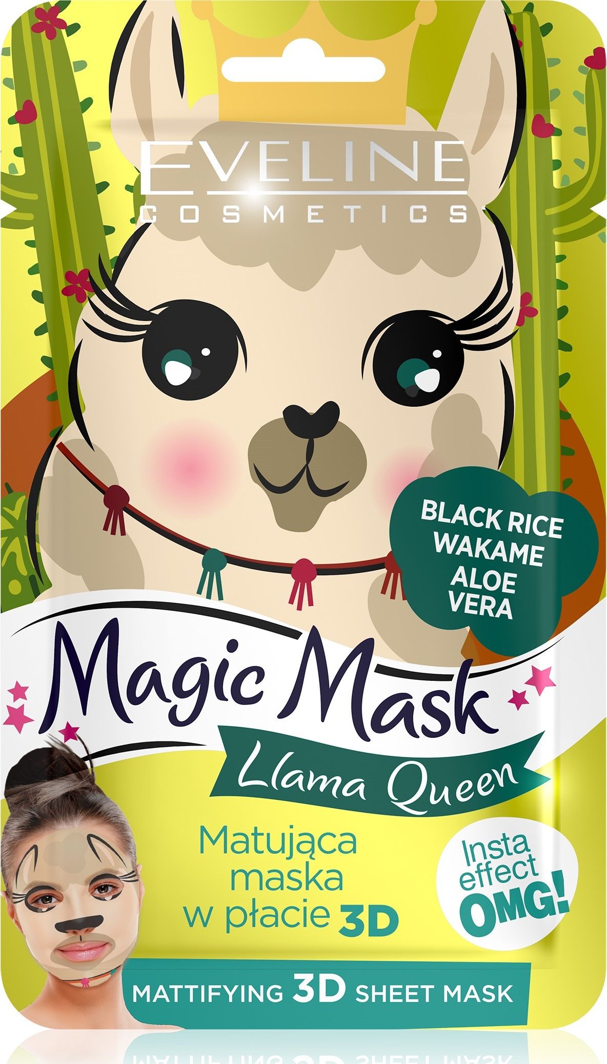 Eveline Eveline Magic Mask Matujaca Maska w placie 3D Llama Queen 1szt 086303 (5901761986303)