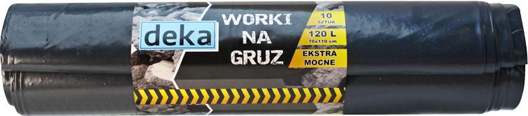 Deka Worki na gruz ekstra mocne 120L czarny (D-300-0100) D-300-0100 (5908235752563) atkritumu tvertne
