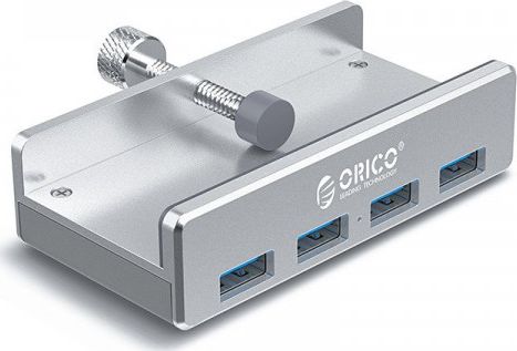 ALLNET ALL-USB3-HUB-4-CLIP interface hub USB 3.2 Gen 1 (3.1 Gen 1) Type-A 5000 Mbit/s Silver USB centrmezgli
