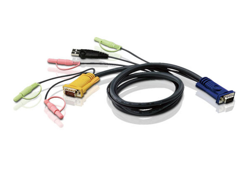 ATEN KVM Cable (HD15-SVGA, USB, USB, Audio) - 3m kabelis video, audio