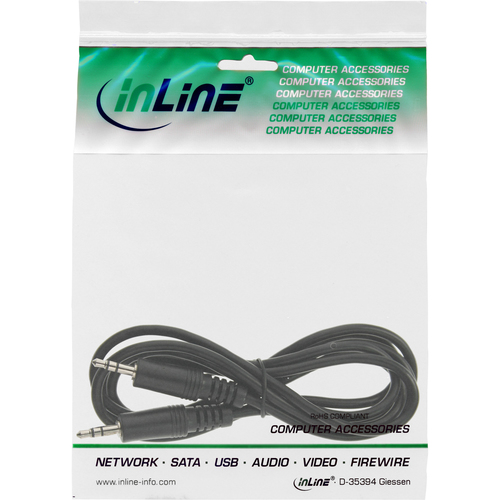 InLine Jack 3.5mm - Jack 3.5mm cable 2.5m black (99936) kabelis video, audio