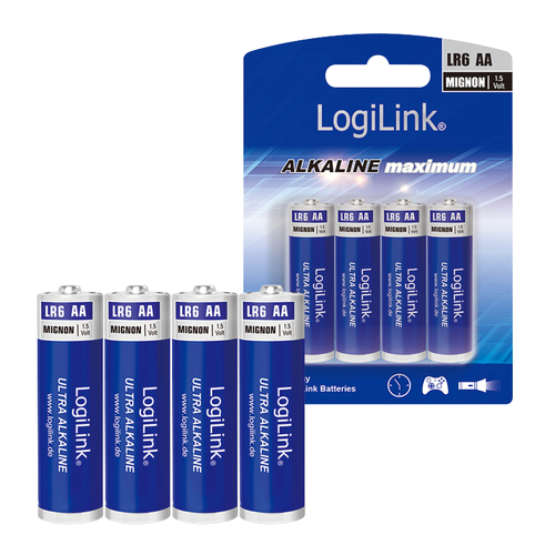 Alkaline batteries LR6 1.5V, 4pcs Baterija