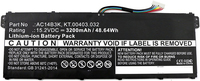 MicroBattery Laptop Battery for Acer 48.64Wh Li-ion 15.2V 3200mAh AC14B3K, KT.00403.032 5706998635143 Baterija