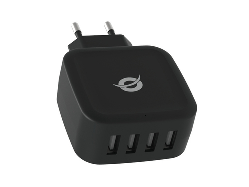 CONCEPTRONIC Ladegerat 4Port 25W EU, 5V / 5A, schwarz Baterija