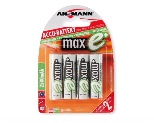 Ansmann Mignon AA 2500 mAh NiMH maxE Akku 4er Set Baterija