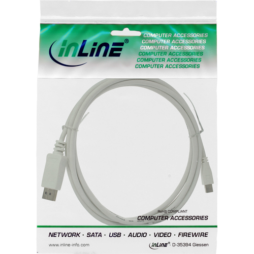 InLine Kabel Mini DisplayPort zu DisplayPort, 2m - white kabelis video, audio