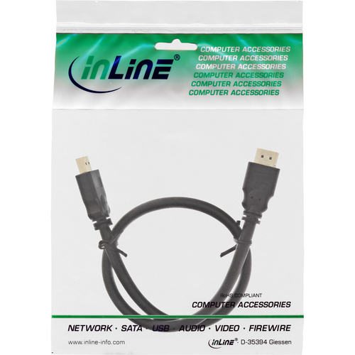 InLine HDMI Kabel High Speed 1,5m - black kabelis video, audio