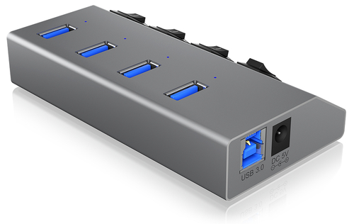 SchnellCharger 4-Port IcyBox USB 5V 20W IB-HUB1405 (g) Baterija