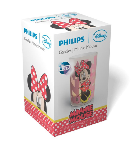 Philips Disney Minnie Mouse Led Light Candle with  Li-Ion Buin-In Battery and Move switch On/Off apgaismes ķermenis