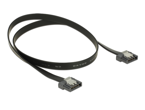 DeLOCK FLEXI - SATA- Cable - Serial ATA 150/300/600 - 7- pines SATA (M) - 7- pines SATA (M) - 50cm - black kabelis datoram