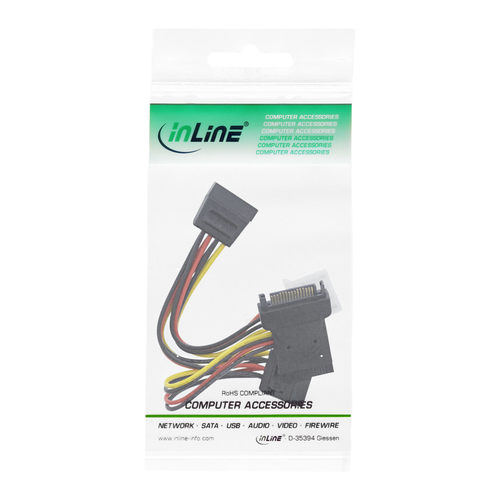  InLine Adapter SATA Power meski - zenski - 2x SATA + 4 Pin Molex power (29682) kabelis datoram