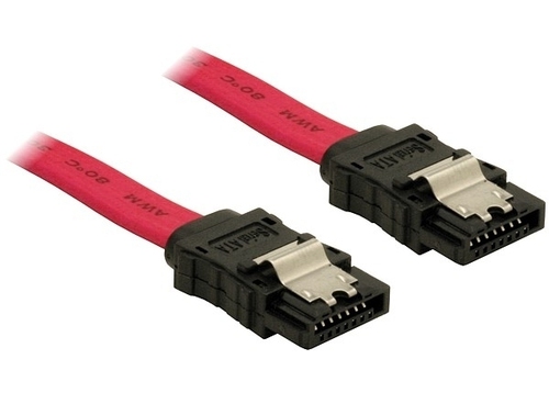 Delock SATA cable 50cm straight/straight metal red kabelis datoram