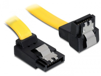 Delock Cable SATA 6 Gb/s up/down metal 70 cm yellow kabelis datoram