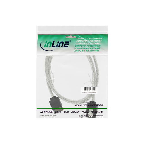 InLine Kabel SATA 6Gb/s okragly, oplywowy, z zatrzaskami, Grey 0.75m (27307R) kabelis datoram