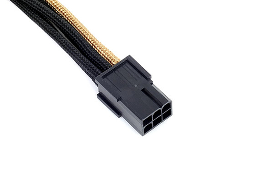 Silverstone 6-Pin-PCIe zu 6-Pin-PCIe Kabel 250mm - black/gold kabelis datoram