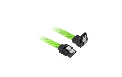 Sharkoon SATA III Angled Cable green - 60 cm kabelis datoram