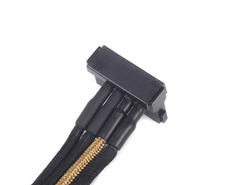 Silverstone 4-Pol-Molex zu 4x SATA Kabel, 300mm - black/gold kabelis datoram