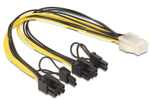 Delock Cable PCI Express power supply 6 pin female > 2 x 8 pin male kabelis datoram