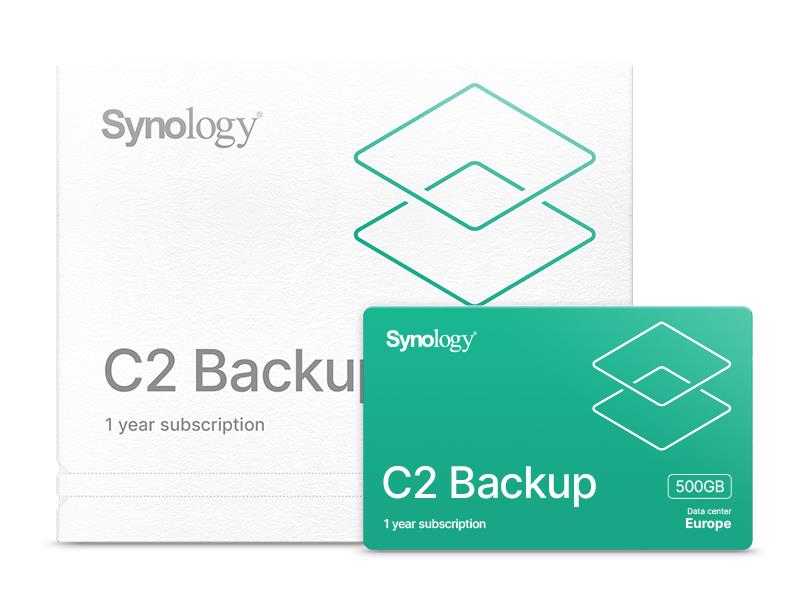 SYNOLOGY C2 backup 500GbE 1 year piederumi cietajiem diskiem HDD