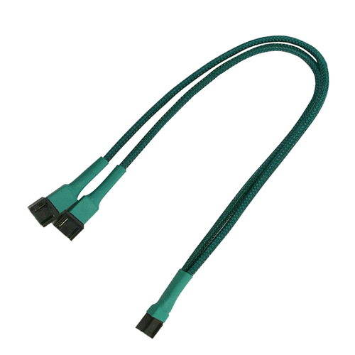 Nanoxia 3-Pin Molex Y-cable 60cm green kabelis datoram