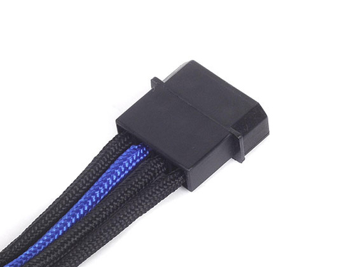Silverstone 4-Pol-Molex zu 4x SATA Kabel, 300mm - black/blue kabelis datoram
