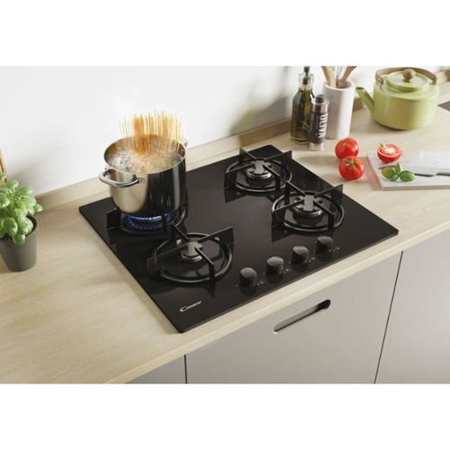 Candy CVW6BB hob Black Built-in 59.5 cm Gas 4 zone(s) plīts virsma