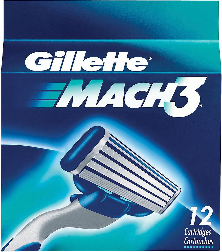 Gillette Mach3 Razor cartridges 12pcs vīriešu skuvekļu piederumi