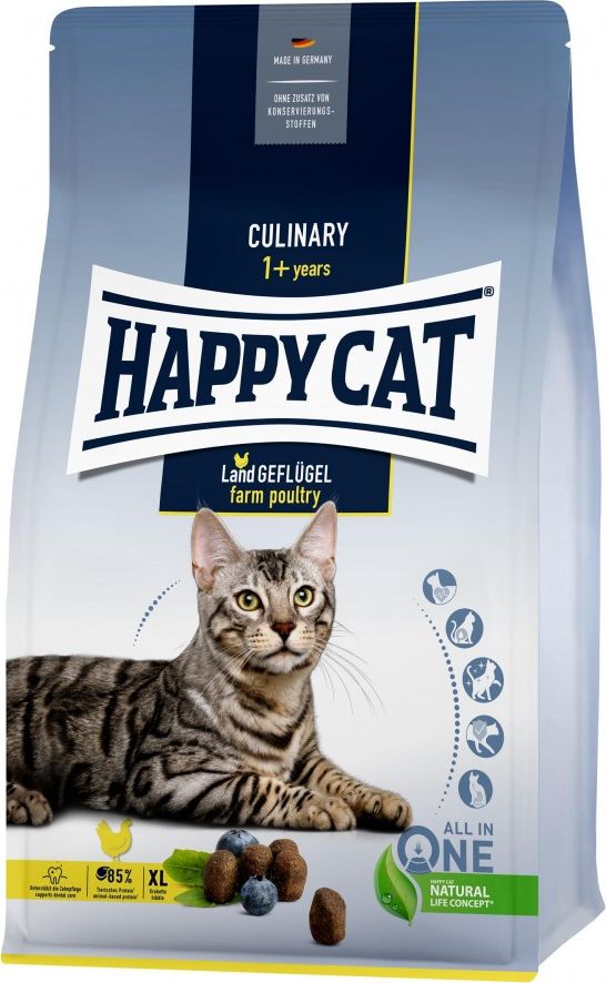 Happy Cat Culinary Farm Poultry, sucha karma, dla kotow doroslych, drob, 10 kg, worek HC-0477 (4001967140477) kaķu barība