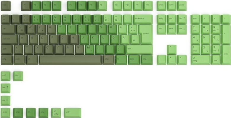 Glorious PC Gaming Race GPBT Keycaps - 115 PBT Tastenkappen, ISO, DE-Layout, Olive peles paliknis