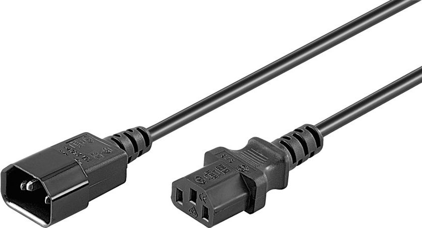 Kabel zasilajacy Goobay Kabel przedluzajacy IEC C14 - IEC C13 2m (50081) 50081 kabelis datoram