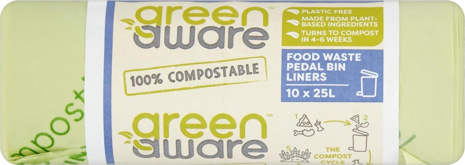 GreenAware GreenAware, Kompostowalne worki na odpady spozywcze 25L, 10 szt. GRA05108 (5098732005108) atkritumu tvertne