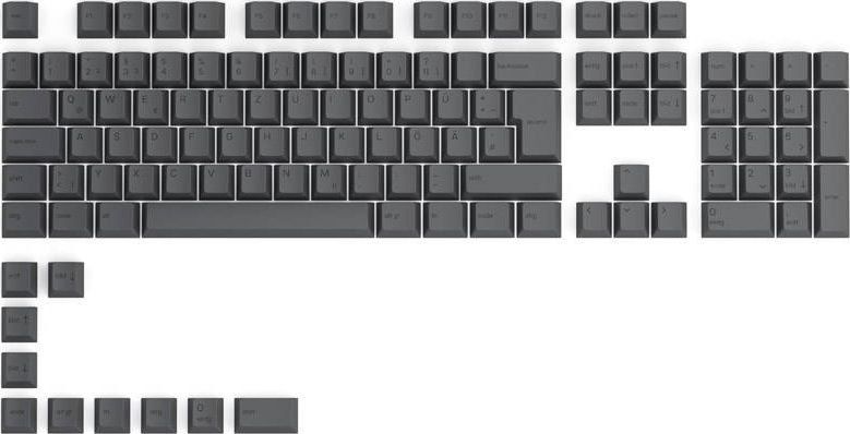 Glorious PC Gaming Race GPBT Keycaps - 114 PBT Tastenkappen, ANSI, US-Layout, Black Ash peles paliknis