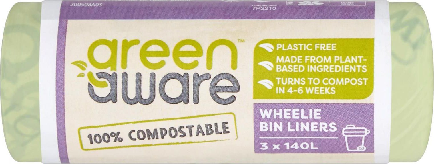GreenAware GreenAware, Kompostowalne worki na odpady spozywcze, 140L, 3 szt. GRA05085 (5098732005085) atkritumu tvertne