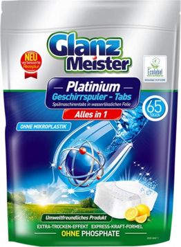 GlanzMeister GlanzMeister Platinum Tabletki do zmywarki 65szt IQ3161-PROM  Mondex (4260418933161) Sadzīves ķīmija