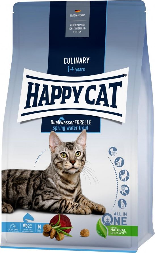 Happy Cat Culinary Spring Water Trout, sucha karma, dla kotow doroslych, pstrag, 10 kg HC-0361 (4001967140361) kaķu barība