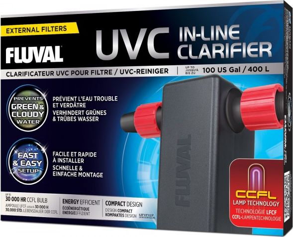 Fluval Sterylizator UVC In-Line Clarifier, 16x13x6,6cm, 3W, max. 400L FV-2032 (015561102032)
