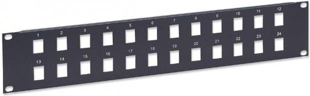 Intellinet Blank 24-port panel for Keystone Jack 2U 19'' black Serveru aksesuāri