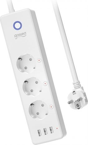 Gosund surge protector 3 sockets 1.5 m white (023555) elektrības pagarinātājs