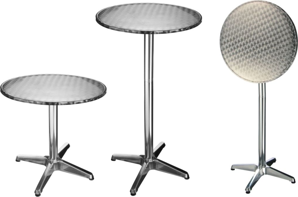 HI HI Skladany stolik bistro, aluminiowy, okragly, 60 x 60 x (58-115) cm 423949 (4034127602973)