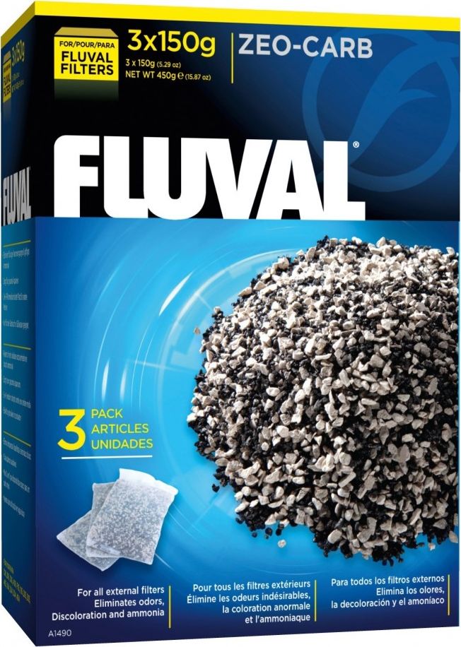 Fluval Weglowy wklad Zeo-Carb do filtrow , 450g (3x150g) FV-4905 (015561114905) akvārija filtrs