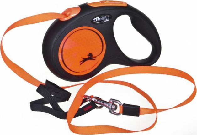 Flexi Automatic leash NEW NEON tape M 5m orange aksesuārs suņiem