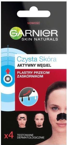 Garnier Skin Naturals plastry przeciw zaskornikom z aktywnym weglem 4szt 3600542154666 (3600542154666)