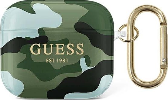 Guess Etui ochronne GUA3UCAMA Camo Collection do AirPods 3 zielone GUE1404KHA (3666339010133)