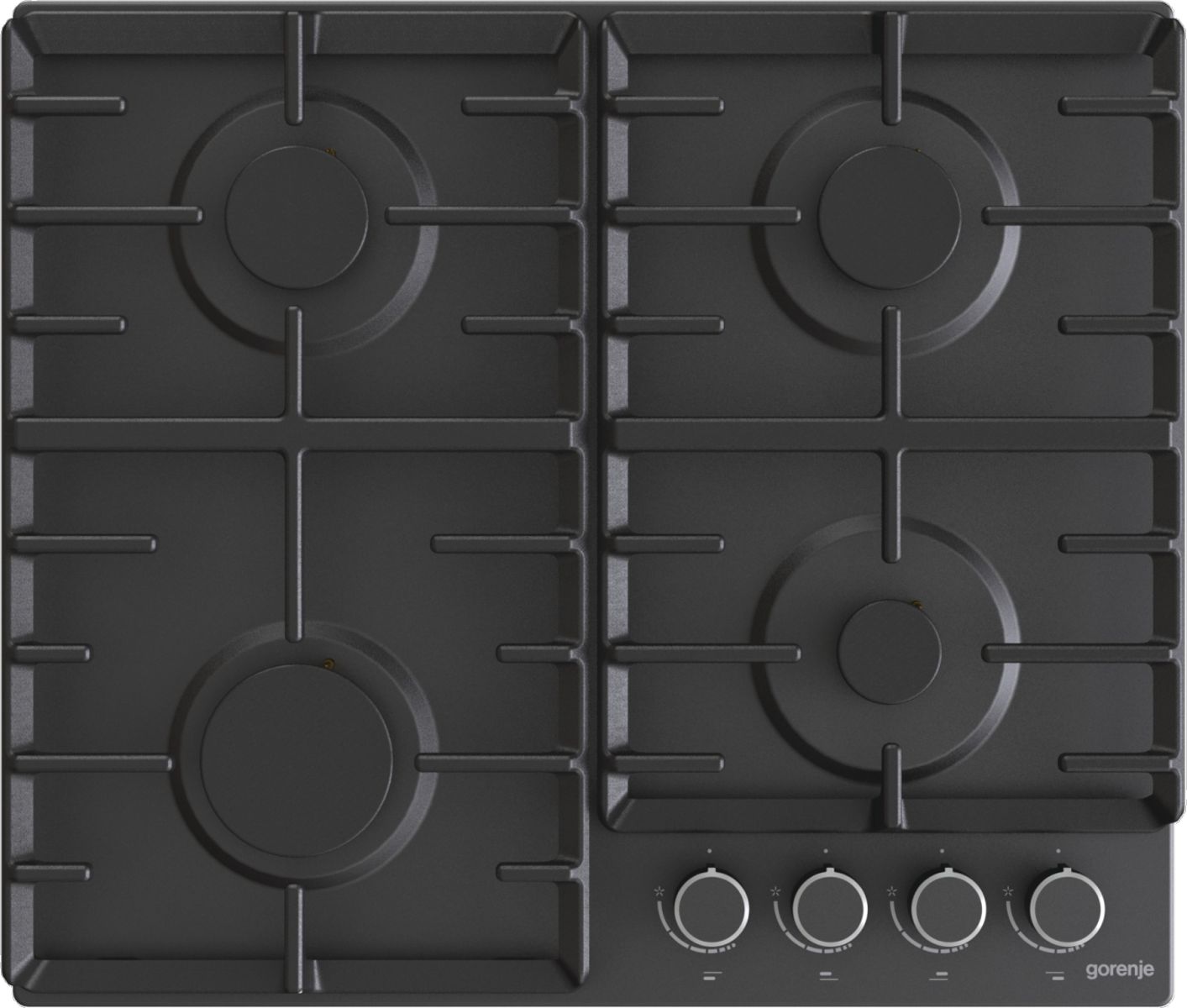 Gorenje Hob G642AB Gas, Number of burners/cooking zones 4, Mechanical, Black 3838782467127 plīts virsma