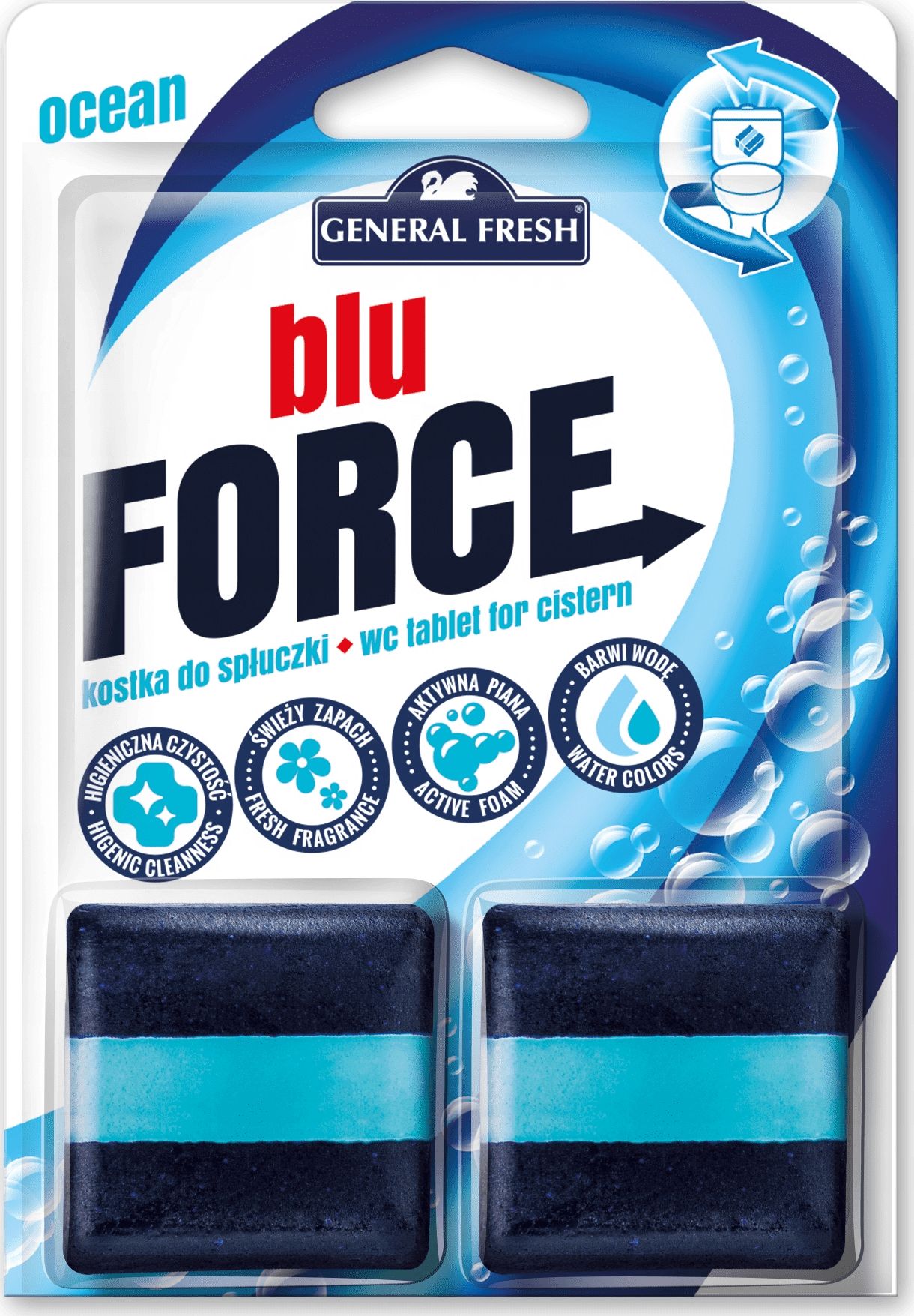 General Fresh GENERAL FRESH FORCE Blue Morska 2x 50g - kostka do spluczki WC OFE000376 (5900785450005) Sadzīves ķīmija