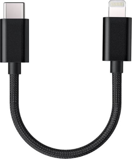 Kabel USB FiiO USB-C - Lightning 0.1 m Czarny 8899291 (6953175730408) USB kabelis